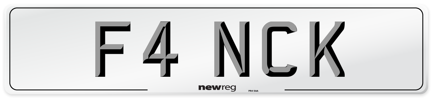 F4 NCK Number Plate from New Reg